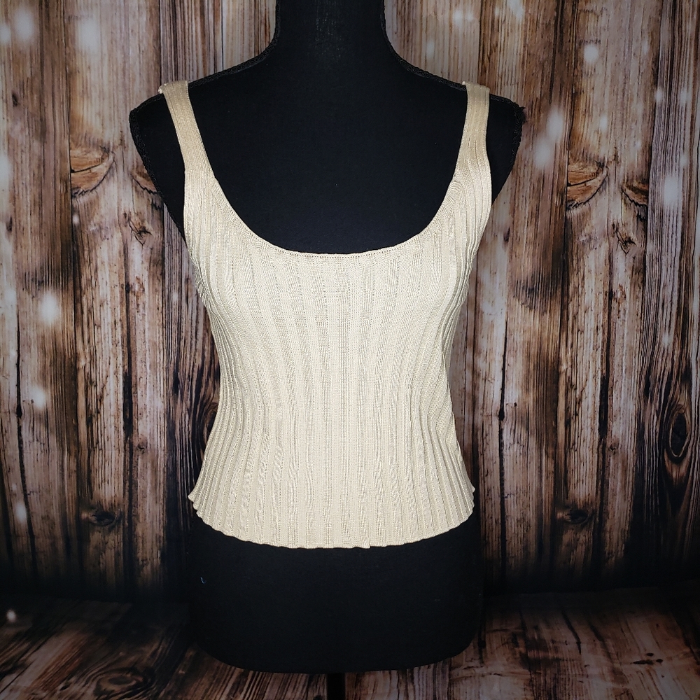 Ribbed cropped Tan Tank top size Medium